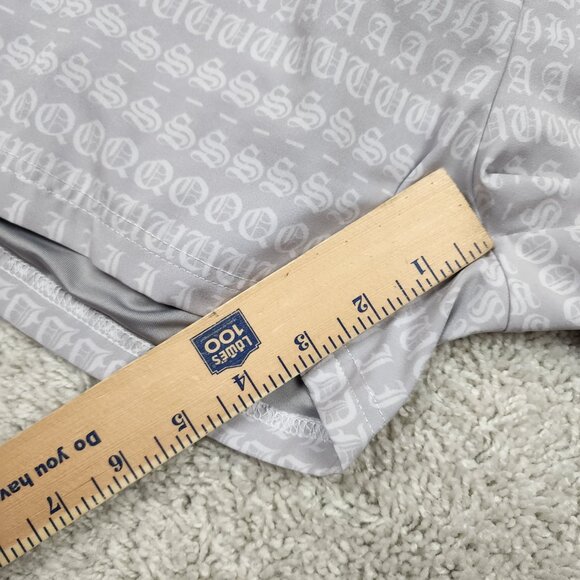 Squidhaus Shorts Size Medium Silver All Over Print Elastic Drawstring Lined M US - Picture 3 of 6